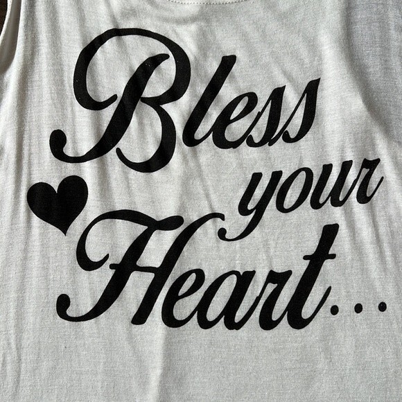 Triumph NEW Tank Top Size Small Bless Your Heart Graphic Tee Oversized Flowy - Picture 3 of 5